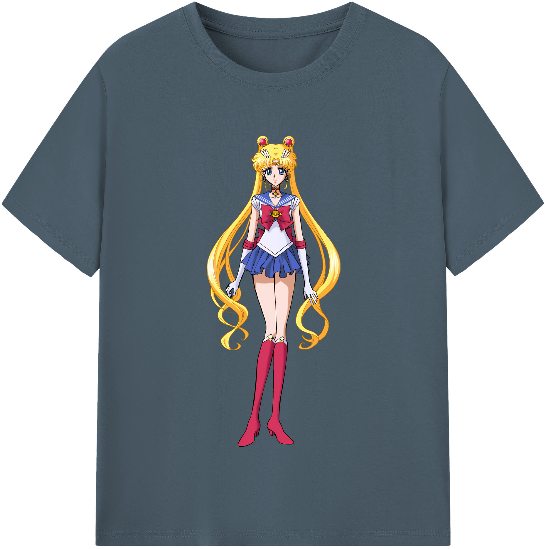 （画像用） 美少女戦士セーラームーン 月野 うさぎ つきの うさぎ Sailor Moon Tsukino Usagi 綿100％半袖Tシャツ（フロントプリント）
